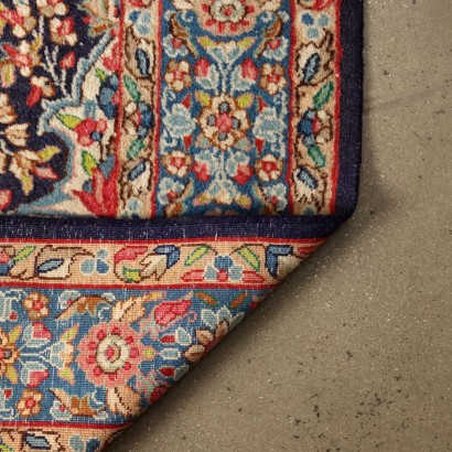 Vintage Kerman Teppich Iran 242x143 cm Baumwolle Wolle Großer Knoten