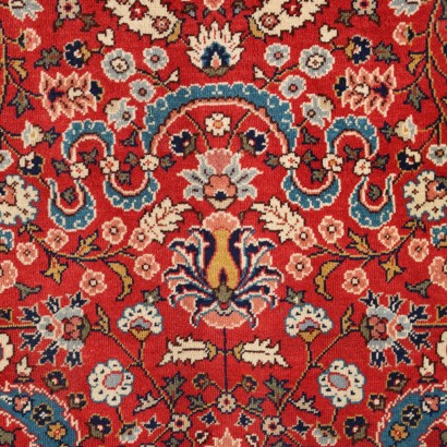Vintage Tabriz Carpet 114x79 In Cotton Wool Big Knot 1990s