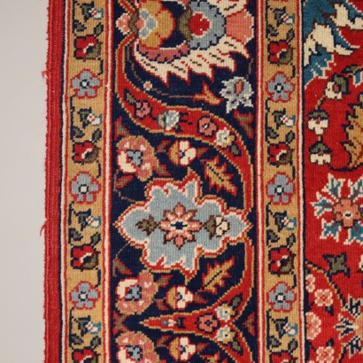 Vintage Tabriz Carpet 114x79 In Cotton Wool Big Knot 1990s