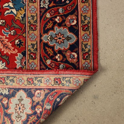 Vintage Tabriz Carpet 114x79 In Cotton Wool Big Knot 1990s