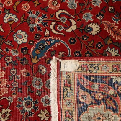 Vintage Tabriz Carpet 114x79 In Cotton Wool Big Knot 1990s