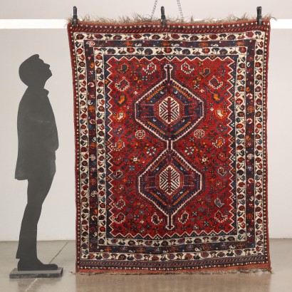 Tapis Vintage Asiatique 204x157 cm Laine Noeud Gros Fait à Main