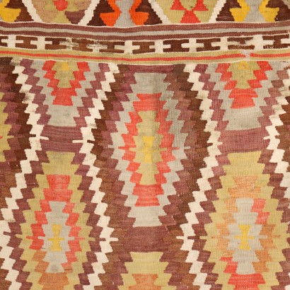 Tapis Vintage Kilim Turquie 260x155 cm Coton Noeud Fin Années 50