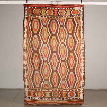 Tapis Vintage Kilim Turquie 260x155 cm Coton Noeud Fin Années 50