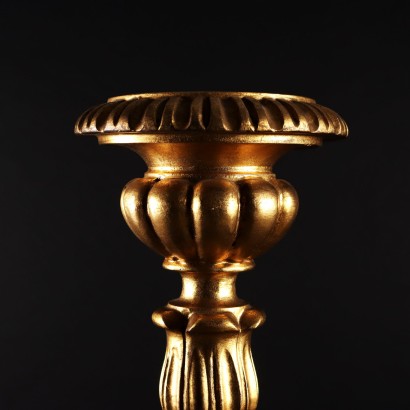 Bougeoir Ancien Néoclassique Italie \'900 Bougeoir Bois Gravé