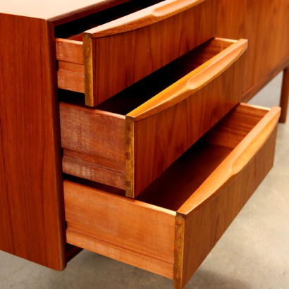 Abattant Vintage Anglais Années 60 Bois Plaqué Teak Abattant