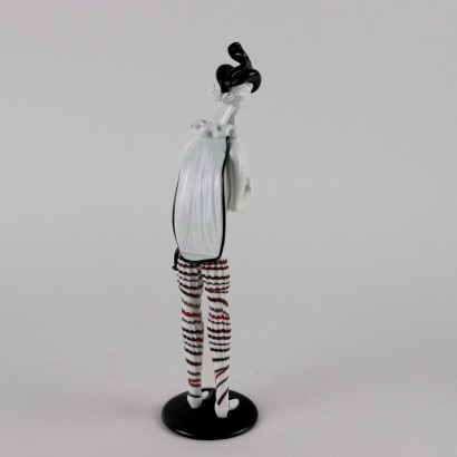 modernariato, modernariato di design, scultura, scultura modernariato, scultura di modernariato, scultura italiana, scultura vintage, scultura anni '60, scultura design anni 60,Coppia di Figurine in Vetro Lattimo ne