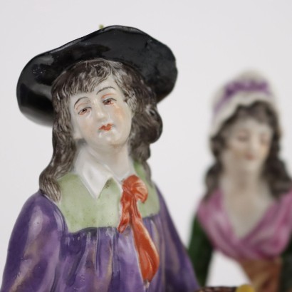 Paar Antike Porzellanfiguren Frankreich \'800 Antike Keramiken