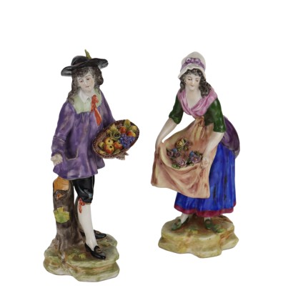 Figurines Anciennes Porcelaine Colorée France '800 Céramiques
