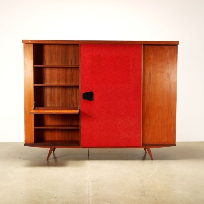 Armoire Vintage Italie Années 60 Abattant Porte Battante Plaqué
