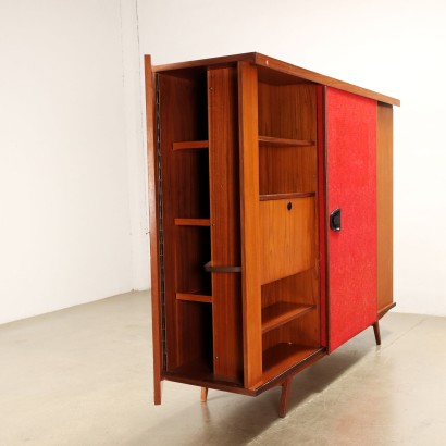 Armoire Vintage Italie Années 60 Abattant Porte Battante Plaqué