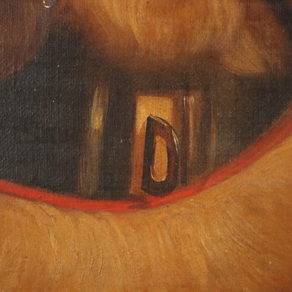 Kunst, italienische Kunst, italienische Malerei des 20. Jahrhunderts, Malerei mit Hundeporträt, "Odin A Bloodhound" %2