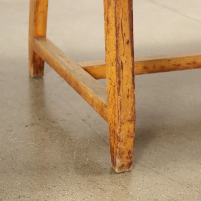 Vintage Writing Desk Italy 1950s Solid Oak Wood Openable Top