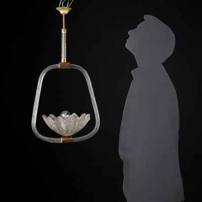 Ceiling Lamp Blown Glass Italy 1930s-1940s