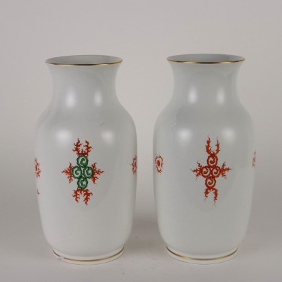 antiquariato, vaso, antiquariato vasi, vaso antico, vaso antico italiano, vaso di antiquariato, vaso neoclassico, vaso del 800,Coppia di Vasi in Porcellana di Meisse