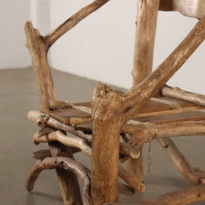 Vintage Armchair Handcrafted Rope Italy XX Century