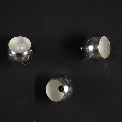 Vintage Wall Lamps Reggiani 60s-70s Chromed Metal Magnet