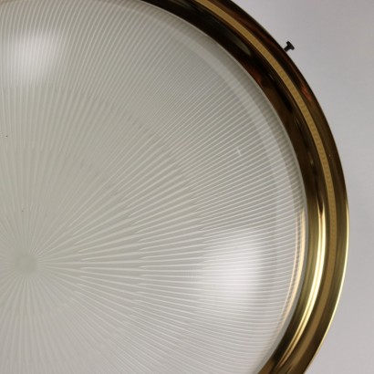 Vintage Ceiling Lamp Brass Glass Italt 1960s