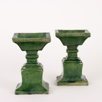 antiquariato, ceramica, antiquariato ceramica, ceramica antica, ceramica antica italiana, ceramica di antiquariato, ceramica neoclassico, ceramica del 800,Coppia di Candelieri