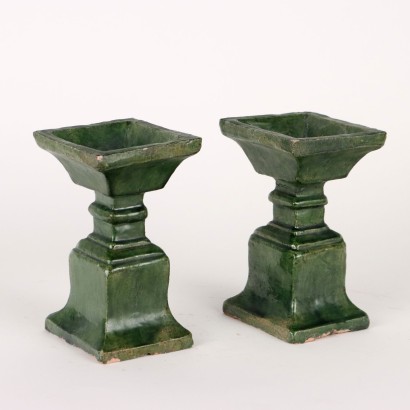 antiquariato, ceramica, antiquariato ceramica, ceramica antica, ceramica antica italiana, ceramica di antiquariato, ceramica neoclassico, ceramica del 800,Coppia di Candelieri