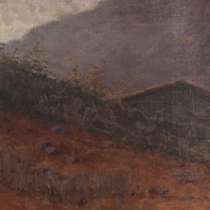 arte, arte italiana, pittura novecento italiana,Dipinto con Paesaggio Collinare