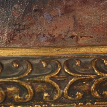 arte, arte italiana, pittura novecento italiana,Dipinto con Paesaggio Collinare