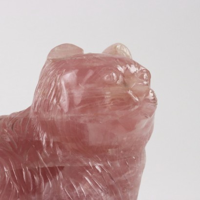 Gatto Scultura in Quarzo Rosa