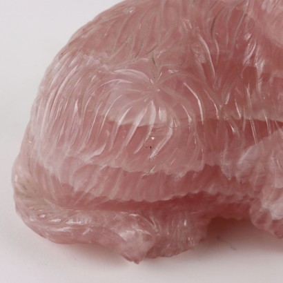 Gatto Scultura in Quarzo Rosa