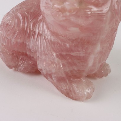 Gatto Scultura in Quarzo Rosa