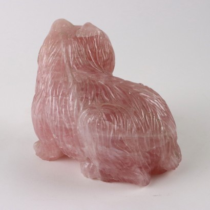 Gatto Scultura in Quarzo Rosa