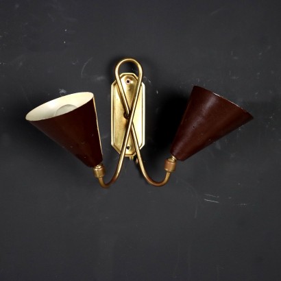 Wall Lamp Aluminium Brass Italy 1950s