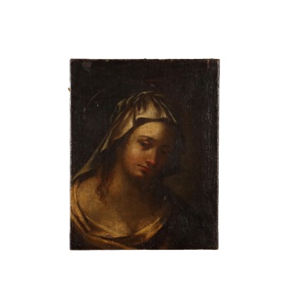 17th century painting with Sorrowful Madonna's Face