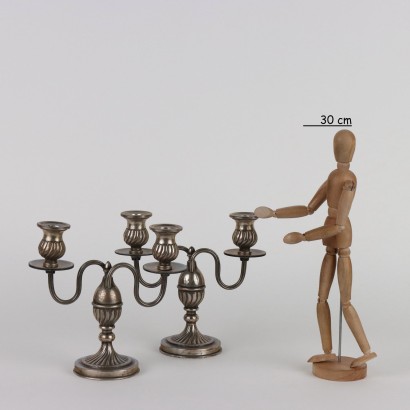 Coppia di Candelabri in Argento Romeo