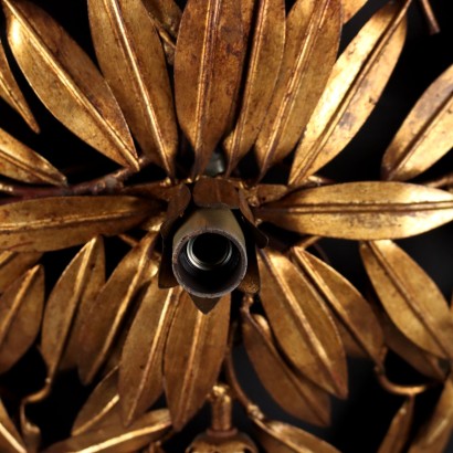 Ceiling lamp in golden sheet metal
