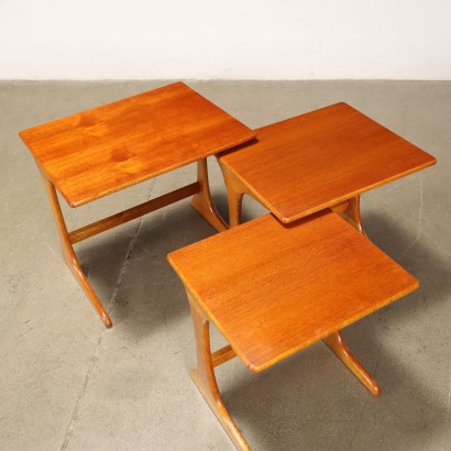 Group of 3 Retractable Coffee Tables Teak UK 1960s