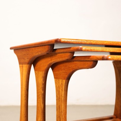 Group of 3 Retractable Coffee Tables Teak UK 1960s