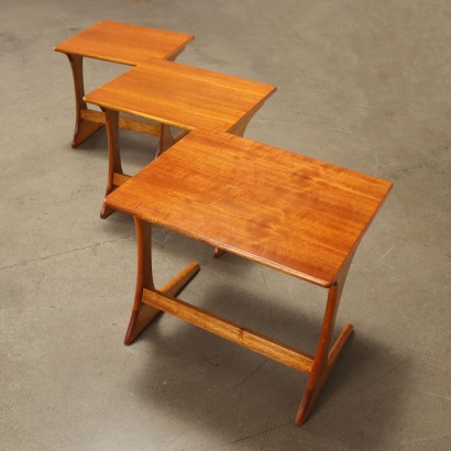 Group of 3 Retractable Coffee Tables Teak UK 1960s