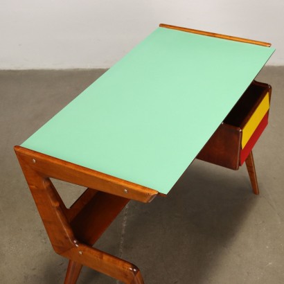 Vintage Writing Desk Poplar Italy 1950s