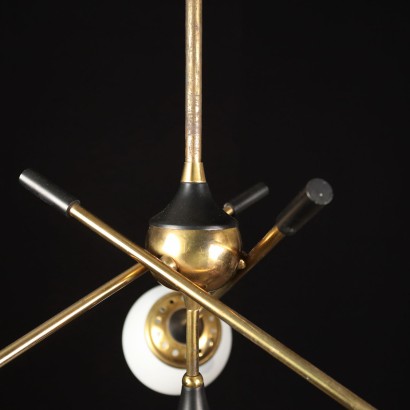 Vintage Ceiling Lamp Brass Italy 1960s
