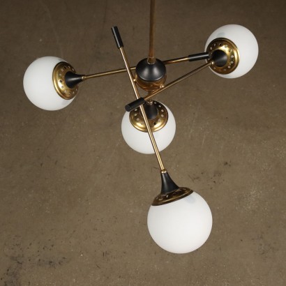 Vintage Ceiling Lamp Brass Italy 1960s