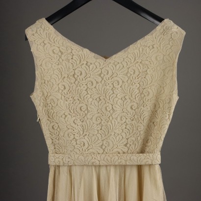Abito Vintage in Pizzo Bianco Panna