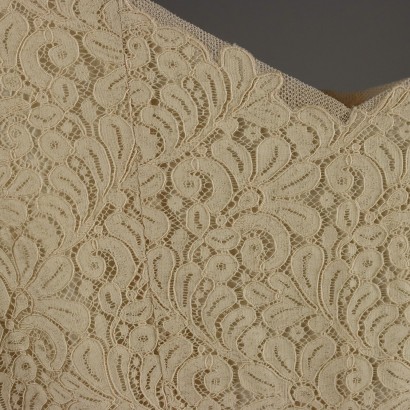 Abito Vintage in Pizzo Bianco Panna
