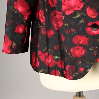 Giacca Vintage con Rose Rosse