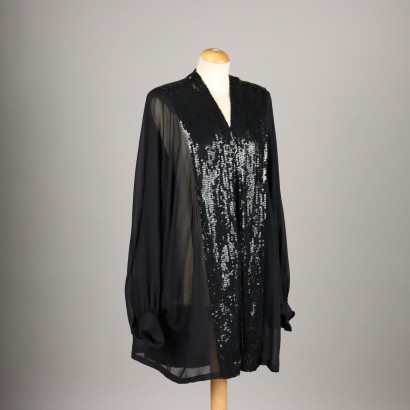 Vintage Shirt in Black Silk