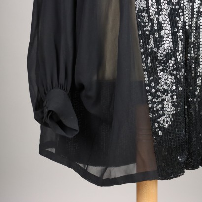 Vintage Shirt in Black Silk