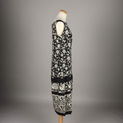 Peacock Embroidered Vintage Dress