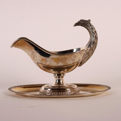 salsiera in argento XIX secolo ,Salsiera in Argento Pampaloni Firenze