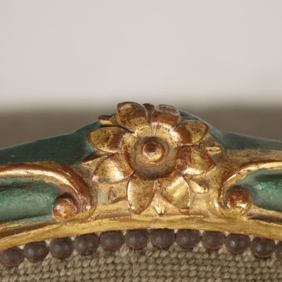 Poltrona Neoclassica Laccata e Dorata