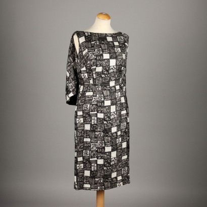 Vintage Kleid aus gemusterter Seide