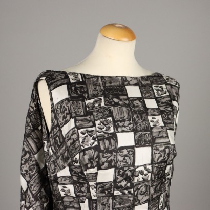 Vintage Kleid aus gemusterter Seide